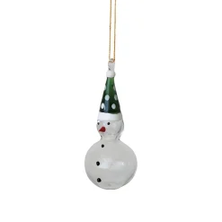 Handmade Glass Snowman Green Hat Ornament< Hot