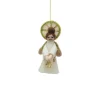 Handmade Wool Felt And Tinsel Brunette Angel Ornament< Clearance