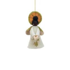 Handmade Wool Felt And Tinsel Black Angel Ornament< Sale