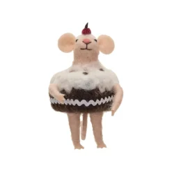 Handmade Wool Felt Mouse in Cake Outfit< Discount