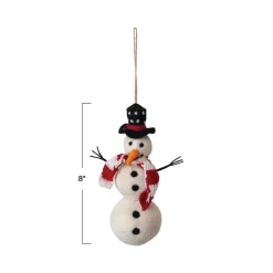 Handmade Wool Felt Snowman Ornament< Online