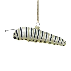Hand-Painted Glass Striped Caterpillar Ornament< Discount