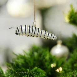 Hand-Painted Glass Striped Caterpillar Ornament< Discount