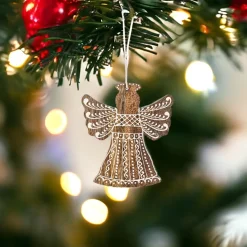 Hand-Painted Wooden Angel Ornament< Outlet