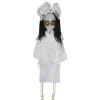 Hanging Hanging Skeleton Doll in White Dress Eerie Ornament< Clearance