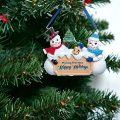 Hanukkah Wishing Everyone Happy Holidays Snow Couple Ornament<Kurt Adler Sale
