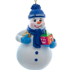 Happy Hanukkah Snowman With Dradle Ornament< New