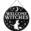Happy Welcome Witches Wall Decor - Witch and Moon Design Sign< Online