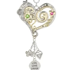 Heart Shape Car Charm Ornament- Live Love Laugh< Best