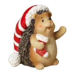 Hedgehog Holding A Christmas Stocking< Best