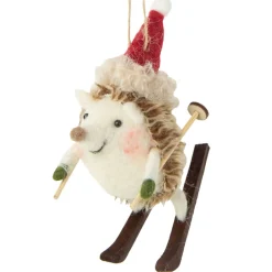 Hedgehog Skiing Ornament< New