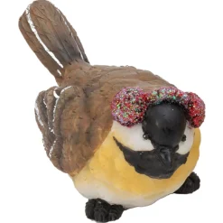 Holiday Bird Wearing Ear Muffs Figurine - The Christmas Loft< Outlet