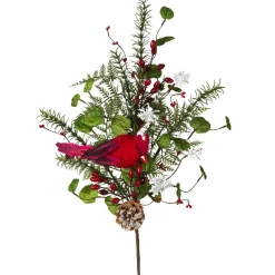 Holiday Cardinal Pine Pick - The Christmas Loft< Clearance