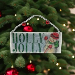 Holly Jolly Vintage Art Ornament< Sale