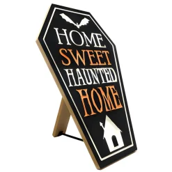 Home Sweet Haunted Home Engraved Wooden Easel Sign< Discount