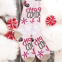 Hot Cocoa Bar Cozy Crew Socks< Clearance