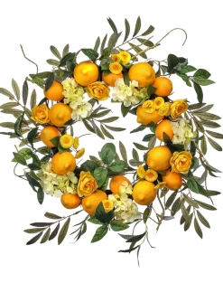 Hydrangea Lemon Berry Wreath, 24"< Fashion