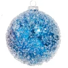 Icy Shiny Blue Ball Ornament< Online