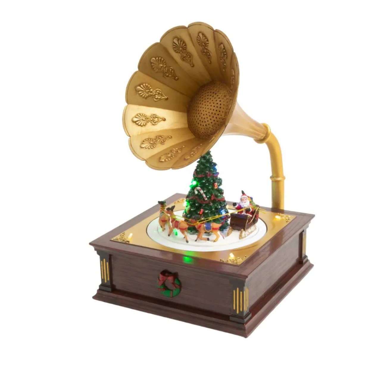 Illuminated Musical Phonograph with Rotating Scene< Fashion