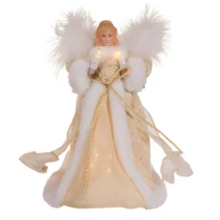 10in Lit Rustic Natural Angel Treetop<Kurt Adler Fashion