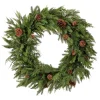 36in Natural Touch Mix Evergreen Wreath with Pinecones< Hot