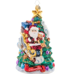 6 Inch December Decadence Santa on Christmas Tree Ornament< Outlet