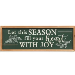 23 inch Engraved Green Wooden Wall Sign with Glitter< New