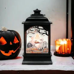 5 Inch Graveyard Skeleton Lantern With Candle< Fashion