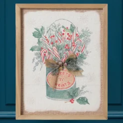 14 inch Green Bucket with Burlap Bow &amp; Pine Wall Decor< Online