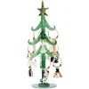 8 Inch Green Glass Tree With Dog Wine Charm Ornaments< Clearance