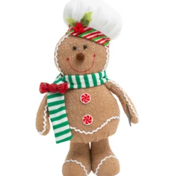 15 Inch Holiday Gingerbread Man Plush with Chef Hat< Outlet