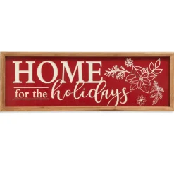 23 inch Home for the Holidays  Engraved Red Wall Sign< Online