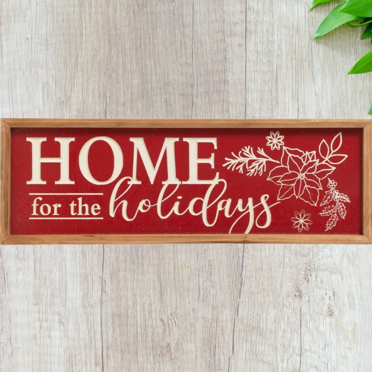 23 inch Home for the Holidays Engraved Red Wall Sign< Online