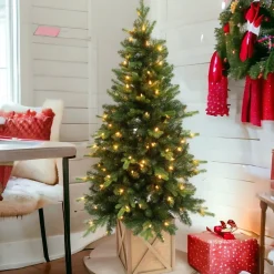 54 inch LED Holiday Tree with Wooden Box Stand< Fashion