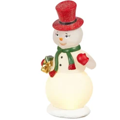 12 Inch Lighted Vintage Snowman Top Hat Figurine< Fashion