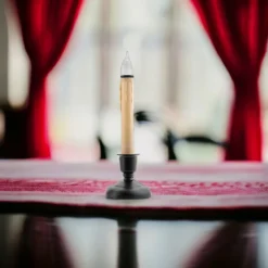10 Inch Natural LED Window Candle with Black base< Sale