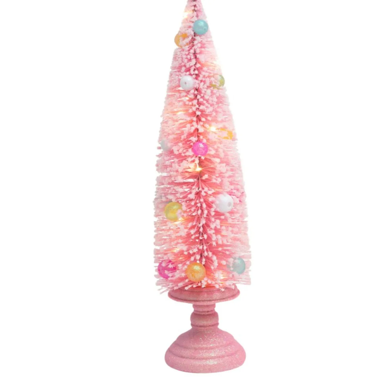 15.5 Inch Pink Lit Holiday Tree Decor B/O< Outlet