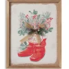 14 inch Santa Boots Wall Decor with Burlap Bow &amp; Pine< Hot