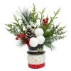 13 Inch Snowman Pine & Berry Pot Arrangement< Best