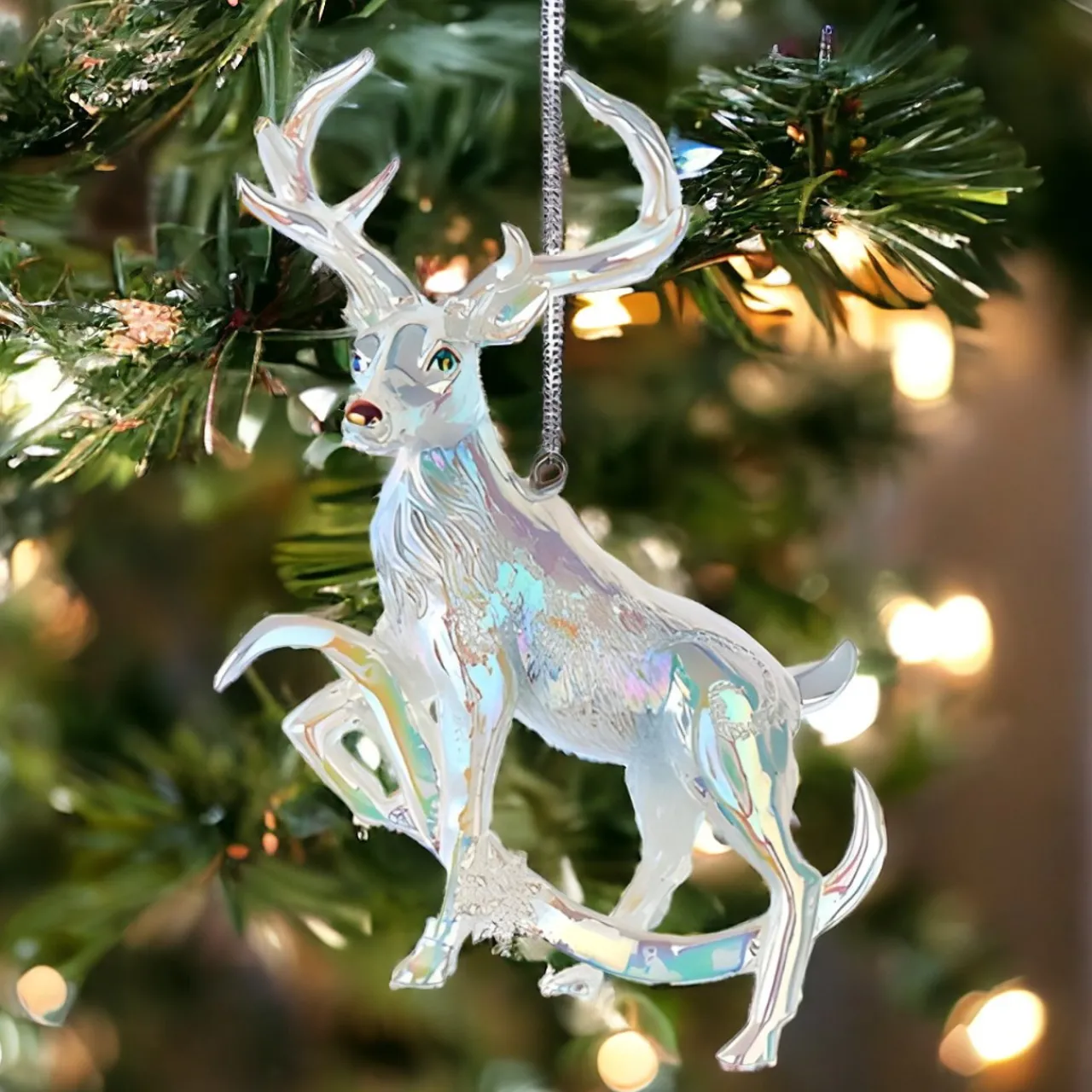 Iridescent Deer Ornament, 4.25in Resin, E0939<Kurt Adler Outlet