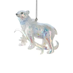 Iridescent Polar Bear Ornament, 4.25in Resin, E0939<Kurt Adler Outlet