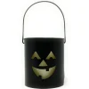 Jack O Lantern Silhouette LED Candle Metal Bucket< Clearance