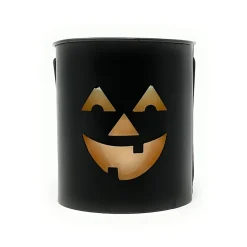 Jack O Lantern Silhouette LED Candle Metal Bucket< Clearance