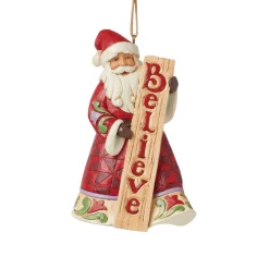 - Heartwood Creek - Santa With Believe Porch Sign Ornament<Jim Shore Sale
