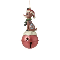 - Rudolph Traditions - Rudolph On Bell Ornament<Jim Shore Best