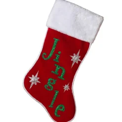 Jingle Velvet Christmas Stocking - The Christmas Loft< Best