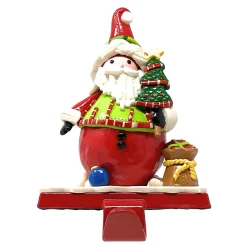 Jolly Santa Polymer Clay Stocking Holder< Fashion
