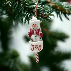Joy Marshmallow Snowman Ornament< Hot