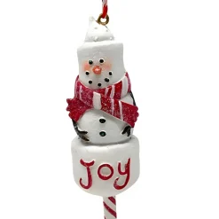 Joy Marshmallow Snowman Ornament< Hot