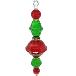 Jumbo Red and Green Swirl Glass Ornament with Gold Accents<Egyptian Museum Sale